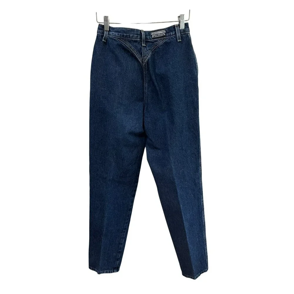 Vintage Rockies High-Waisted Tapered Leg Blue Denim Jeans Womens Size 14L 100% C